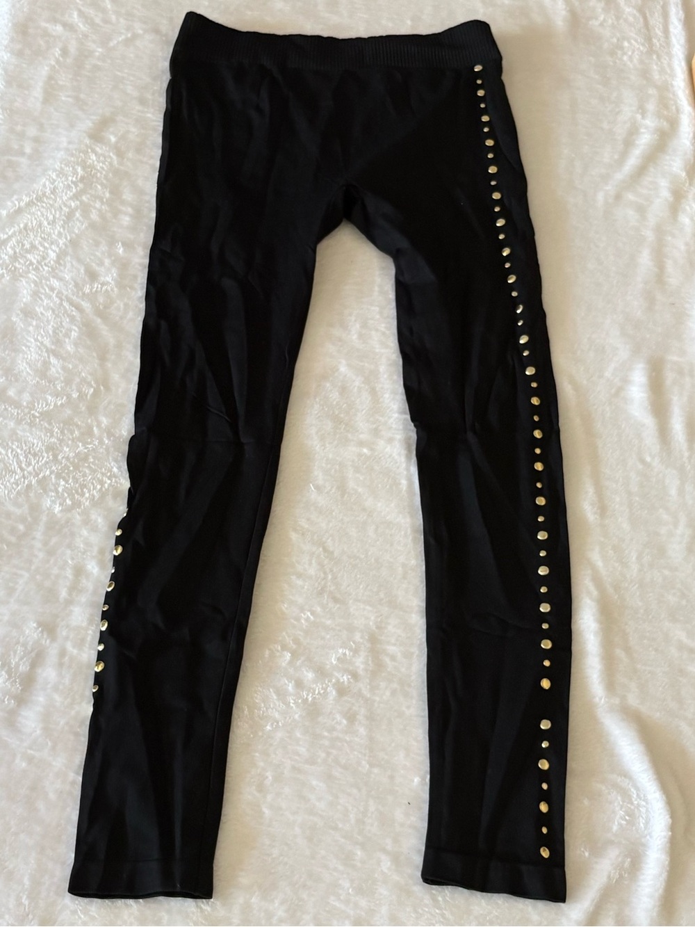 Women’s Black Gold Stud-Accent Leggings